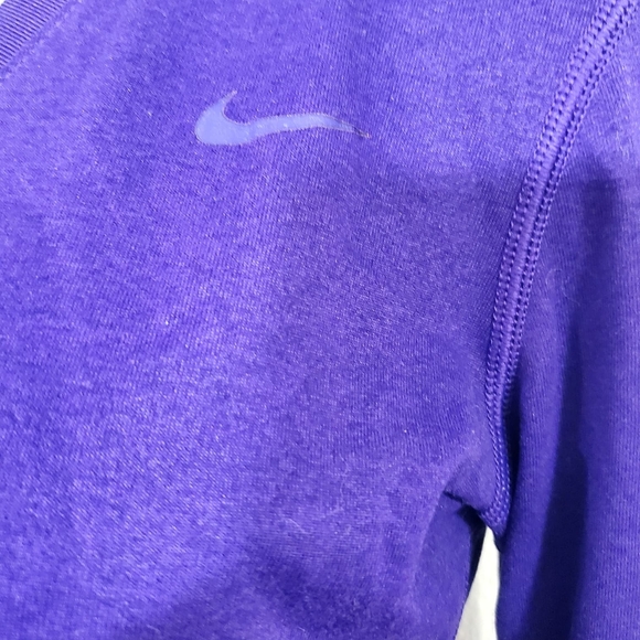 Nike Women's Purple Long Sleeve V-Neck Tee - Picture 4 of 8